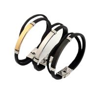 Silicone Bands, with Titanium Steel, plated, Unisex Approx 8.85 Inch 