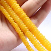 Yellow Calcedony Beads, Flat Round, DIY 