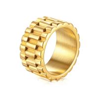 Stainless Steel Finger Ring, gold color plated, Unisex 11.5mm 