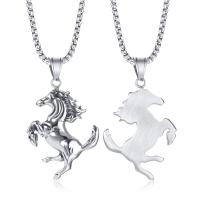 Stainless Steel Necklace, Horse, polished, for man Approx 24 Inch 