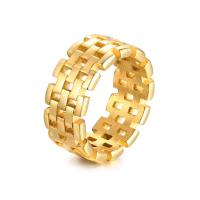 Stainless Steel Finger Ring, gold color plated & for woman & hollow, 8mm 