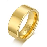 Stainless Steel Finger Ring, gold color plated & for woman, 8mm 