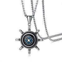 Stainless Steel Necklace, Compass, for man Approx 23.62 Inch 