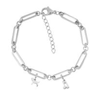 Stainless Steel Charm Bracelet, 316 Stainless Steel, Unisex, silver color .5 Inch 