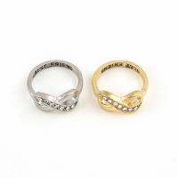 Anillo de dedo de aleación de Zinc, 2 piezas & Joyería & para mujer & con diamantes de imitación, Vendido por Par