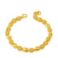 Brass Bracelets, gold color plated, fashion jewelry, golden, 180mm 