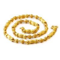 Латунь цепи ожерелье, плакирован золотом, ювелирные изделия моды, Золотой продается PC