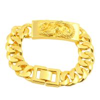 Brass Bracelets, gold color plated, fashion jewelry, golden, 200mm 