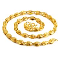 Латунь цепи ожерелье, плакирован золотом, ювелирные изделия моды, Золотой, длина:60 см, продается PC