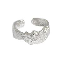 925er Sterling Silber Manschette Fingerring, platiniert, einstellbar & Micro pave Zirkonia & für Frau, 8.5mm, 16.9mm, Größe:6.5, verkauft von PC