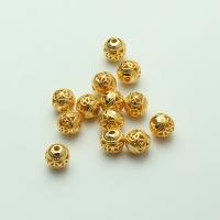 Messing hohle Perlen, rund, 14 K vergoldet, DIY, 11mm, verkauft von PC