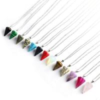 Gemstone Necklaces, with Zinc Alloy, plated Approx 15.74 Inch 