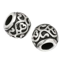 Stainless Steel Large Hole Beads, polished Approx 5mm 