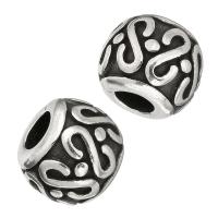 Stainless Steel Large Hole Beads, polished Approx 5mm 