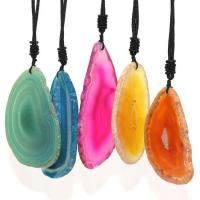 Mixed Agate Pendants, with Wax Cord, Unisex Approx 24 Inch 