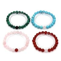 Gemstone Bracelets, with Agate, Unisex & anti-fatigue 8mm Approx 7 Inch 