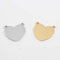 Stainless Steel Charm Connector, Heart, polished, DIY Approx 1.7mm 