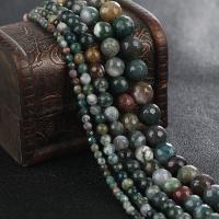 Perle agate indienne naturelle , Oindre, DIY & normes différentes pour le choix & facettes, Vendu par brin