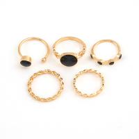Zink-Legierung Ring Set, Zinklegierung, 5 Stück & Modeschmuck & für Frau & Emaille, goldfarben, verkauft von setzen