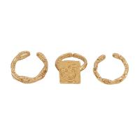 Zinc Set anillo de aleación, aleación de zinc, tres piezas & Joyería & para mujer, dorado, Vendido por Set