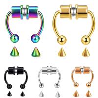 Bijoux de Piercing nez en acier inoxydable, Placage, magnétique & pour femme, plus de couleurs à choisir, 10mm, Vendu par PC