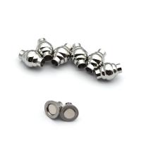 Round Stainless Steel Magnetic Clasp, original color 