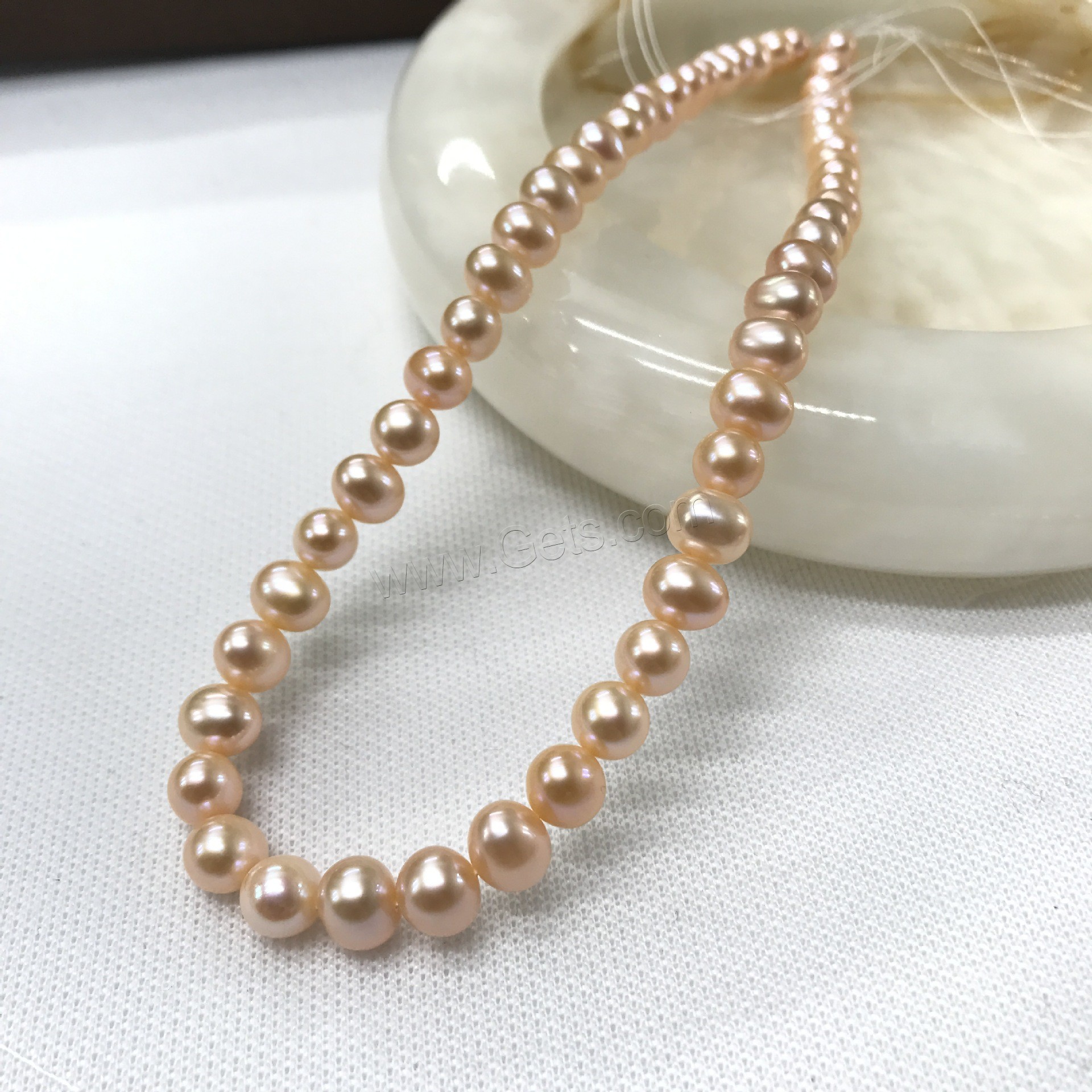 Round Cultured Freshwater Pearl Beads, different size for choice, more colors for choice, Length:Approx 15 Inch, Sold By Strand