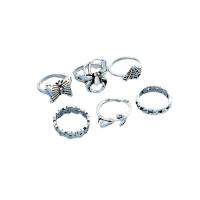 Zink-Legierung Ring Set, Zinklegierung, 6 Stück & Modeschmuck & für Frau, originale Farbe, verkauft von setzen