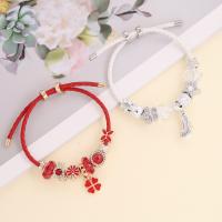 Zinc Alloy European Bracelets, with PU Leather & Acrylic, plated, fashion jewelry & anti-fatigue & for woman Approx 9.84 Inch 