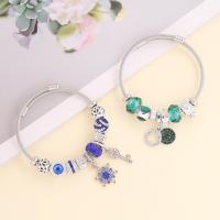Zinc Alloy European Bracelets, with Acrylic, plated, fashion jewelry & anti-fatigue & for woman Approx 2.36 Inch 