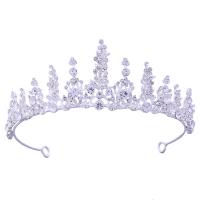 Bridal Tiaras, Zinc Alloy, silver color plated, for woman & with rhinestone & hollow 