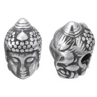 Edelstahl Perlen, Buddha, originale Farbe, 9x14x9mm, Bohrung:ca. 2mm, verkauft von PC