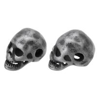 Stainless Steel Beads, Skull, gun black plated Approx 2mm 