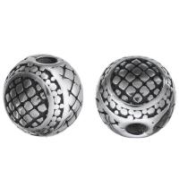 Edelstahl Perlen, rund, plattiert, keine, 8x8x8mm, Bohrung:ca. 2mm, verkauft von PC