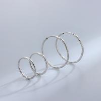Sterling Silber Hoop Ohrringe, 925er Sterling Silber, rund, platiniert, verschiedene Größen vorhanden & für Frau, verkauft von Paar