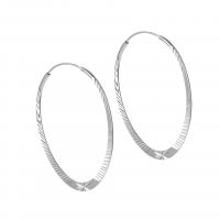 Sterling Silver Hoop Earring, 925 Sterling Silver, platinum plated, for woman 