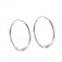 Sterling Silber Hoop Ohrringe, 925er Sterling Silber, platiniert, für Frau, 35mm, verkauft von Paar