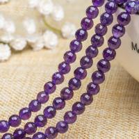 Natural Amethyst Beads, Round, handmade, DIY & faceted, purple 