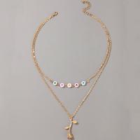Zinc Alloy Necklace, with Acrylic, Rose, gold color plated, enamel, golden 