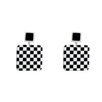 Acryl Tropfen Ohrring, Zinklegierung, mit Acryl, Geometrisches Muster, plattiert, verschiedene Stile für Wahl & für Frau, 30x45mm, verkauft von Paar
