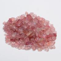Чипы драгоценных камней, Клубника Кварцевые, Комкообразная форма, разный размер для выбора & нет отверстия, розовый, 100G/Лот, продается Лот