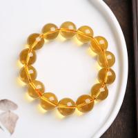 perles de citrine bracelet, unisexe, 14mm Environ 14-16 cm, Vendu par brin