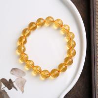 perles de citrine bracelet, unisexe & facettes, 10mm Environ 14-16 cm, Vendu par brin