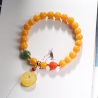 Gemstone Bracelets, Beeswax, with Yunnan Red Agate & Jasper Stone & Brass, gold color plated & for woman cm 