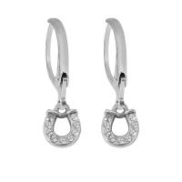 Stainless Steel Leverback Earring, 316 Stainless Steel, for woman & with rhinestone, silver color, 8-15mm 