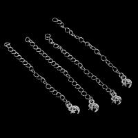 Zinc Alloy Extender Chain, Moon and Star, half handmade, silver color 