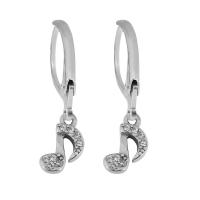 Stainless Steel Leverback Earring, 316 Stainless Steel, for woman & with rhinestone, silver color, 8-15mm 