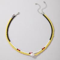 Glass Seed Beads Necklace, Seedbead, with Plastic Pearl & Zinc Alloy, fashion jewelry, mixed colors 