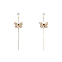 Cubic Zircon (CZ) Drop Earring, Zinc Alloy, Butterfly, high quality plated, fashion jewelry & micro pave cubic zirconia & for woman 