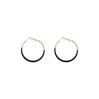 Zinc Alloy Hoop Earring, high quality plated, fashion jewelry & for woman & enamel 